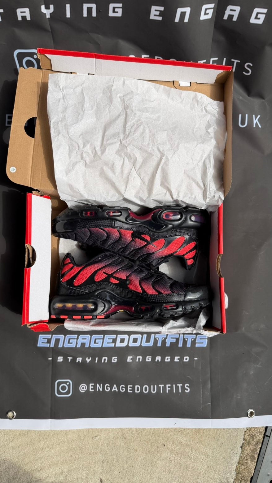 Nike Air Max Plus TN Black Red UK 9