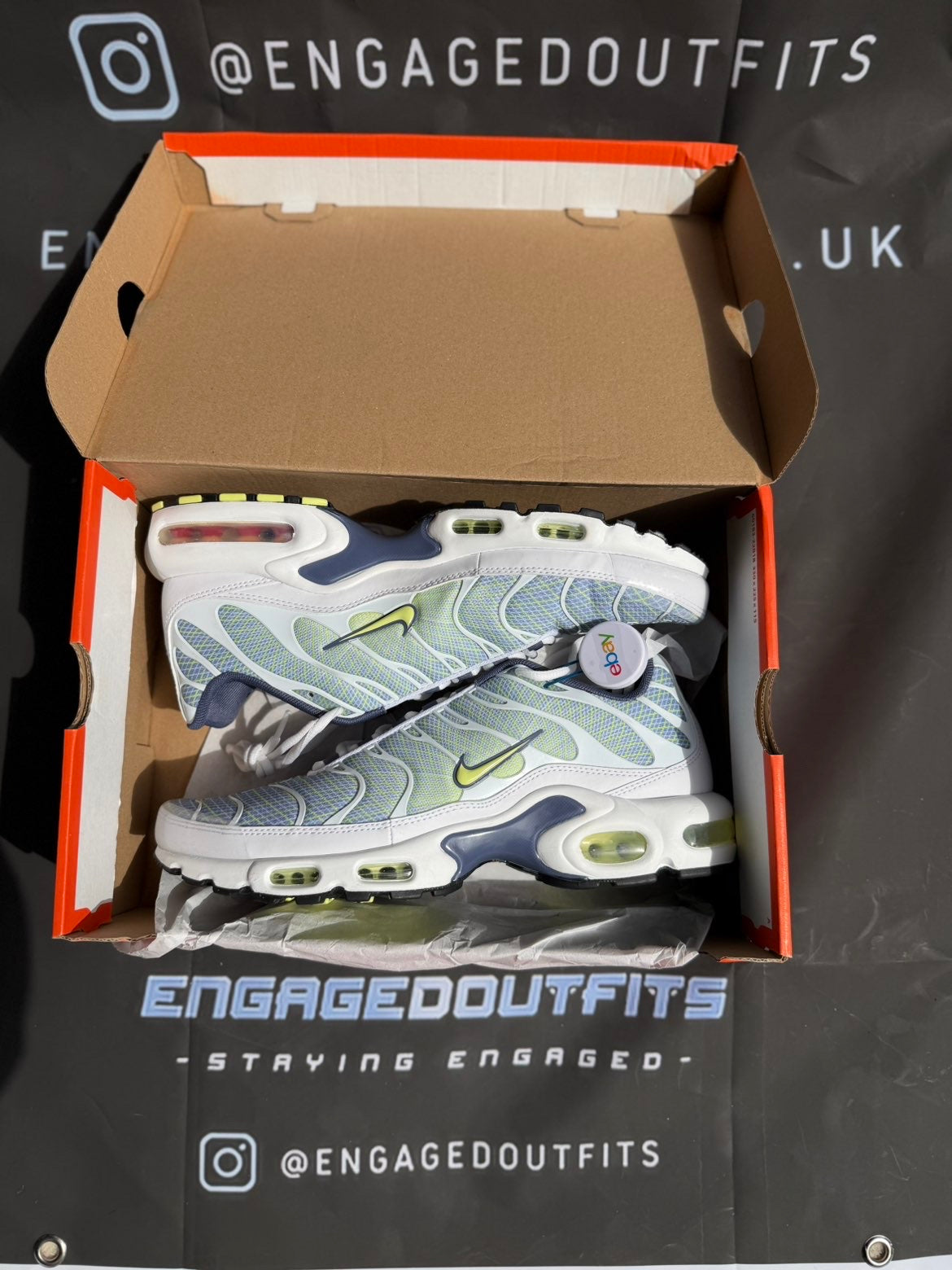 Nike Air Max Plus TN Pebble Grey Lime UK 10