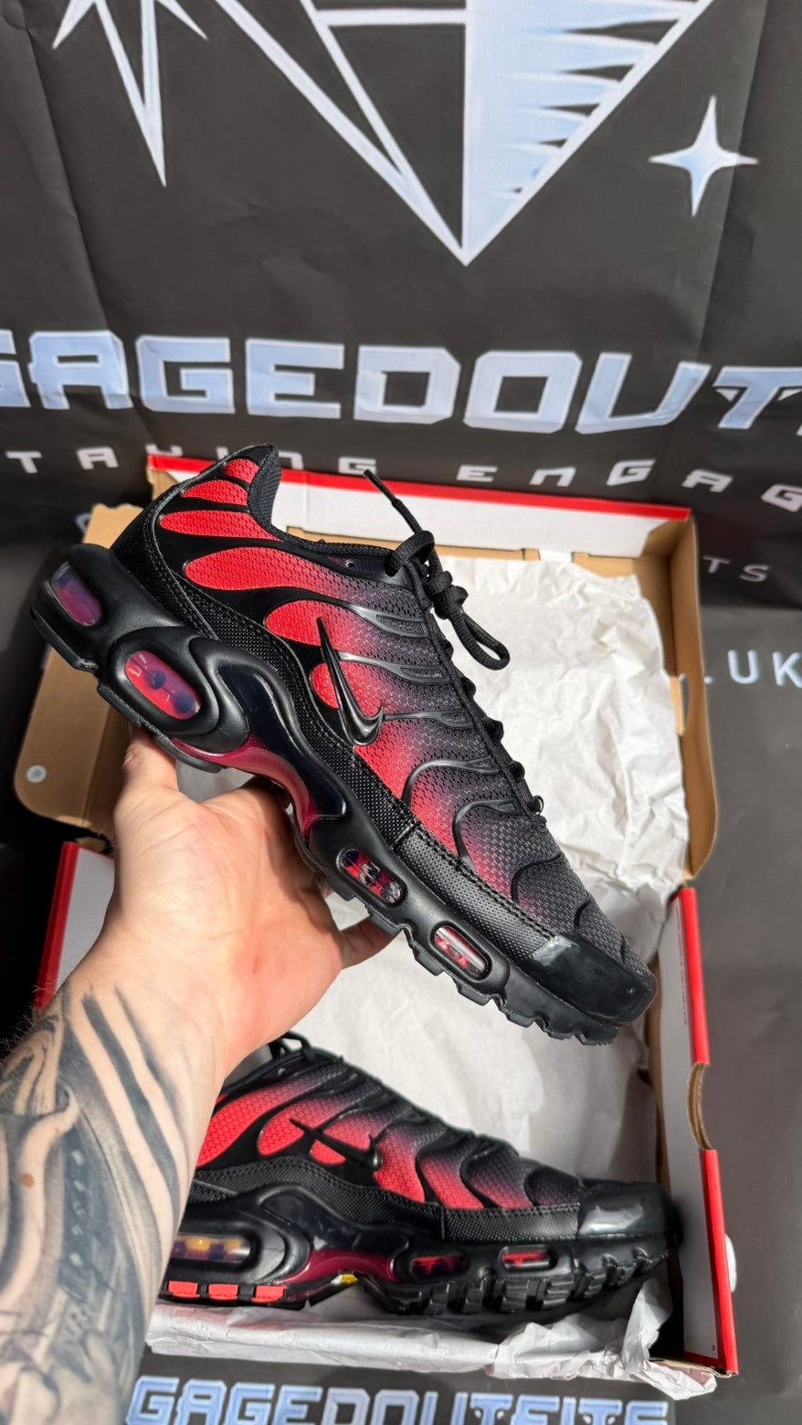 Nike Air Max Plus TN Black Red UK 9