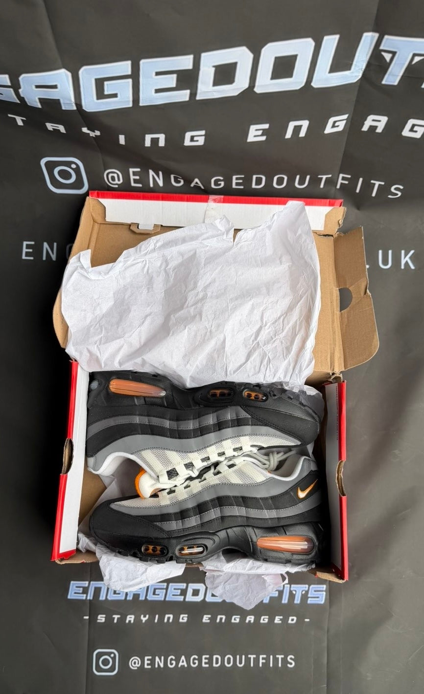 Nike Air Max 95 Black Orange UK 9