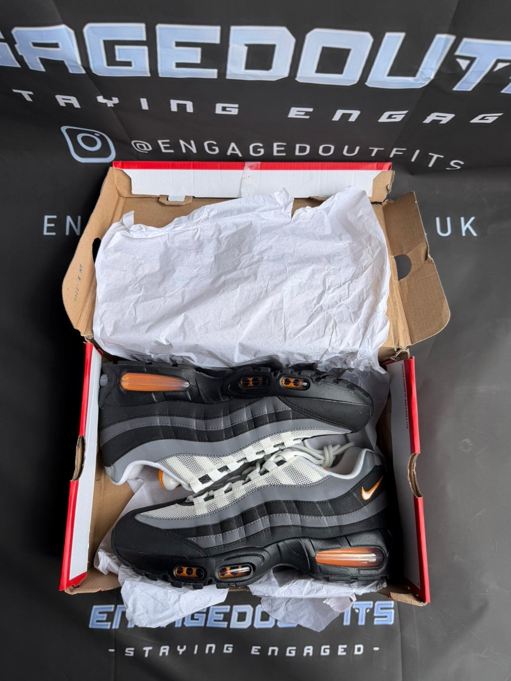 Nike Air Max 95 Black Orange UK 9