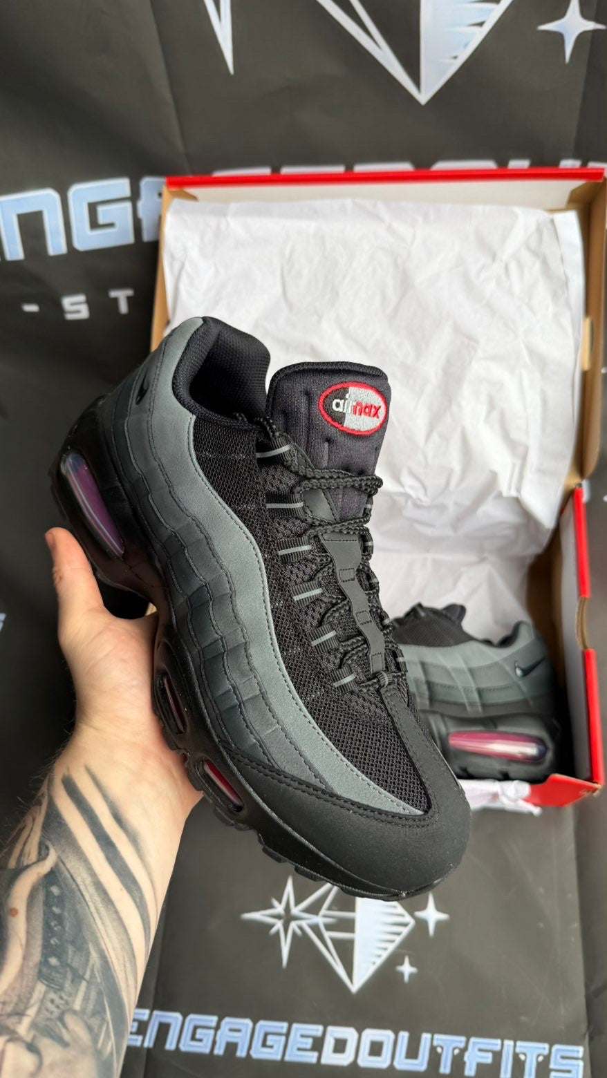Nike Air Max 95 Black Red UK 9