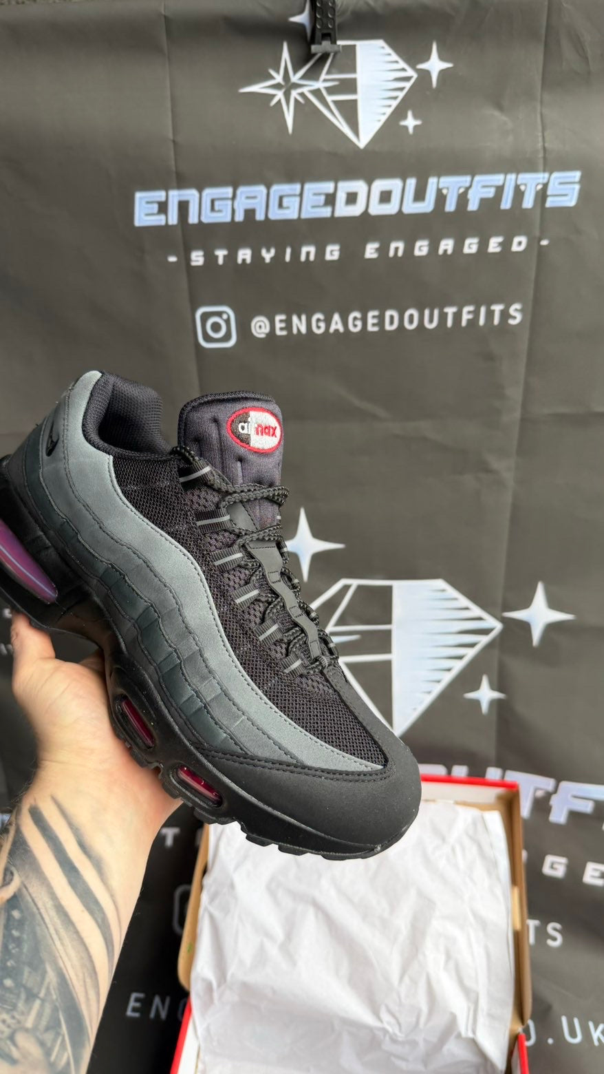 Nike Air Max 95 Black Red UK 9