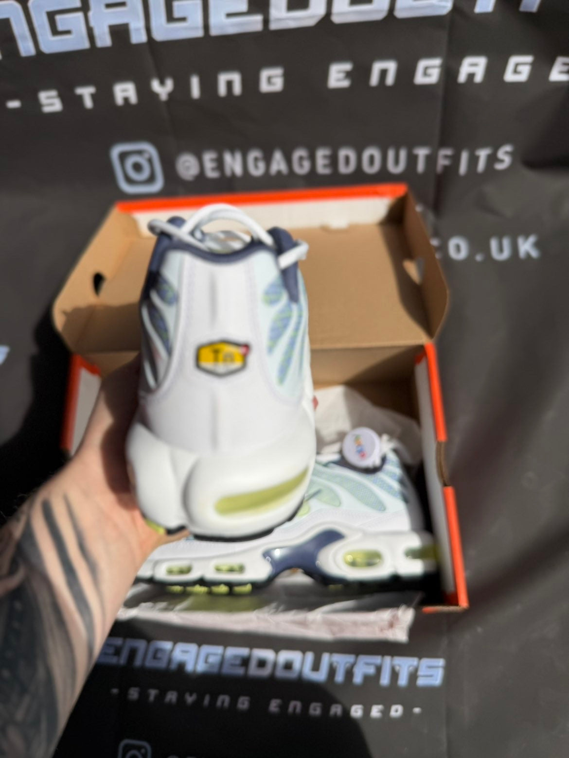 Nike Air Max Plus TN Pebble Grey Lime UK 10