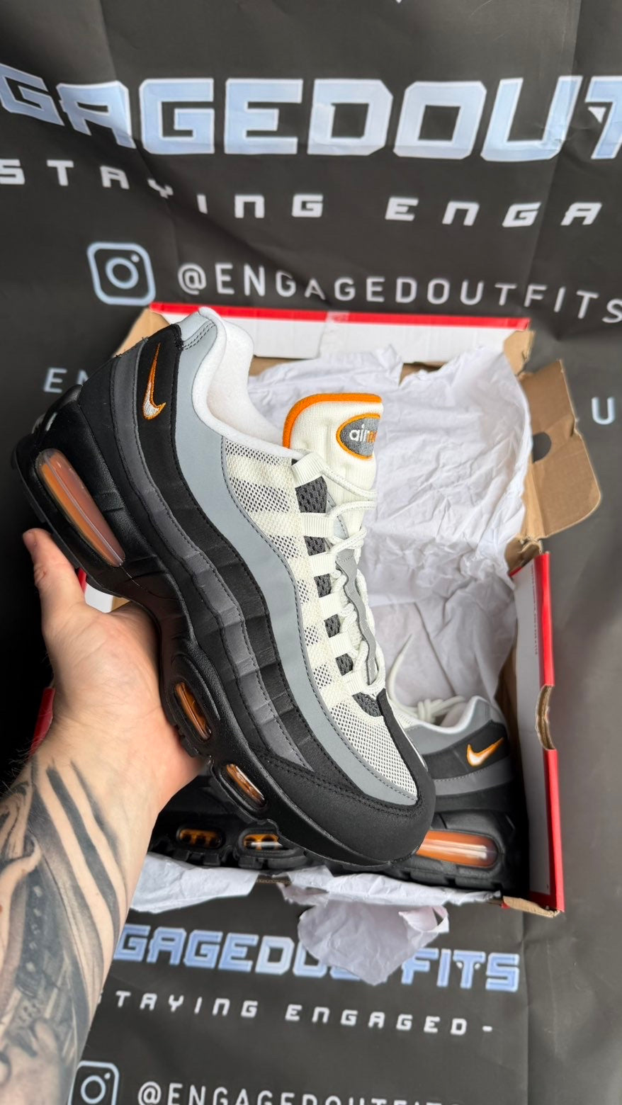 Nike Air Max 95 Black Orange UK 9