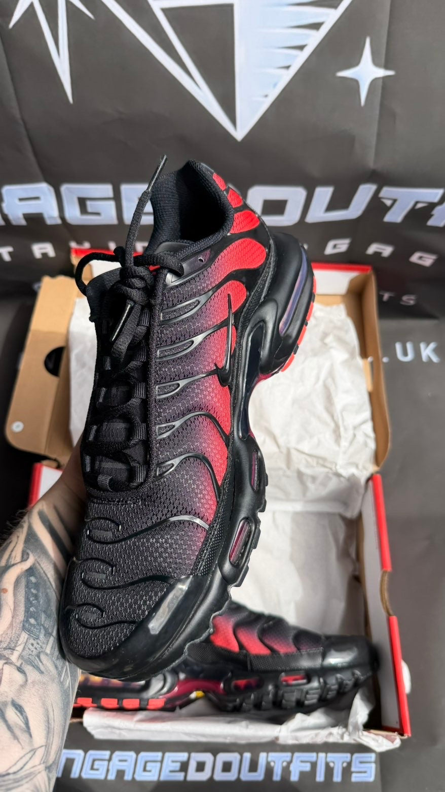 Nike Air Max Plus TN Black Red UK 9