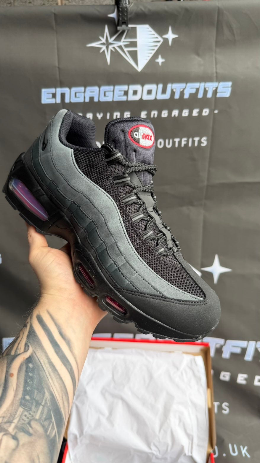 Nike Air Max 95 Black Red UK 9