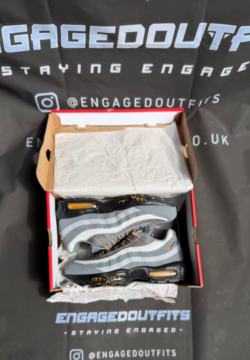 Nike Air Max 95 wolf Grey Orange Trainers UK 9 Men’s Shoes