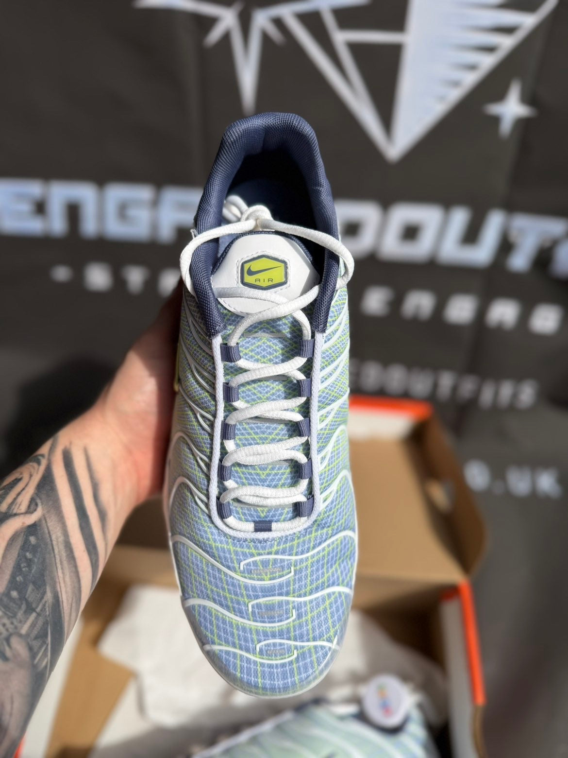 Nike Air Max Plus TN Pebble Grey Lime UK 10