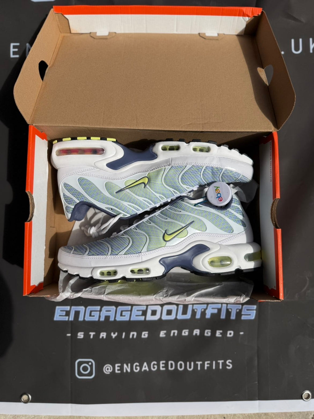 Nike Air Max Plus TN Pebble Grey Lime UK 10