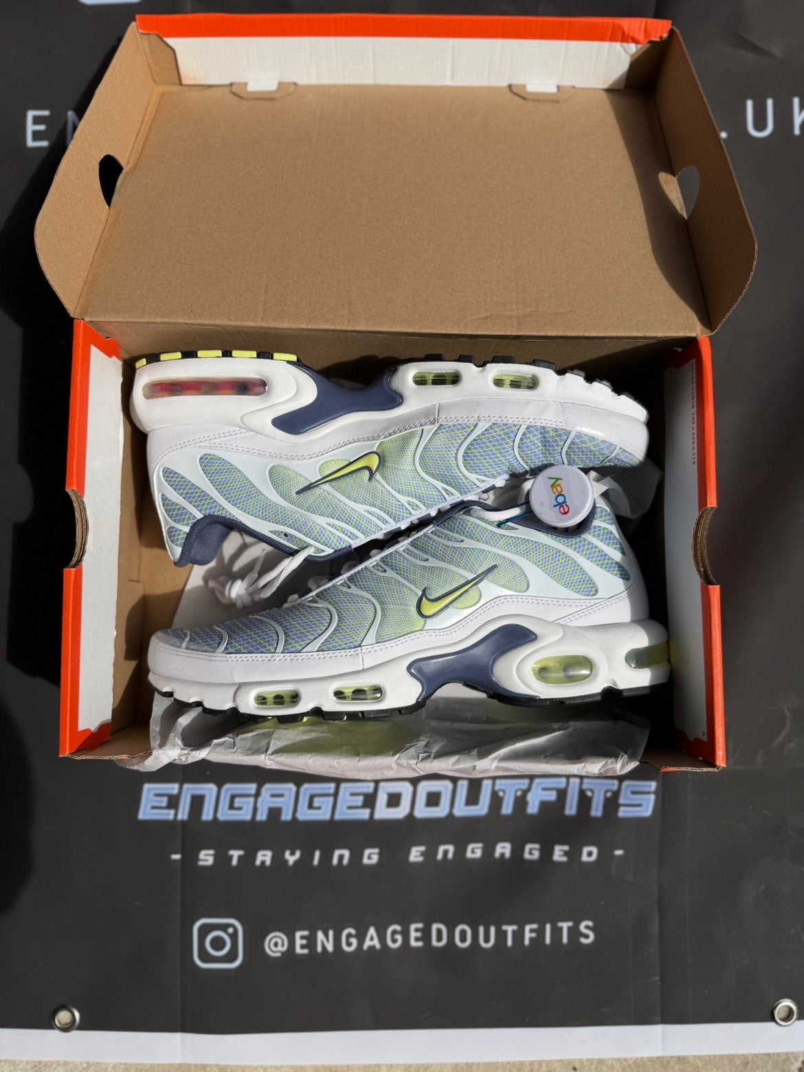 Nike Air Max Plus TN Pebble Grey Lime UK 10