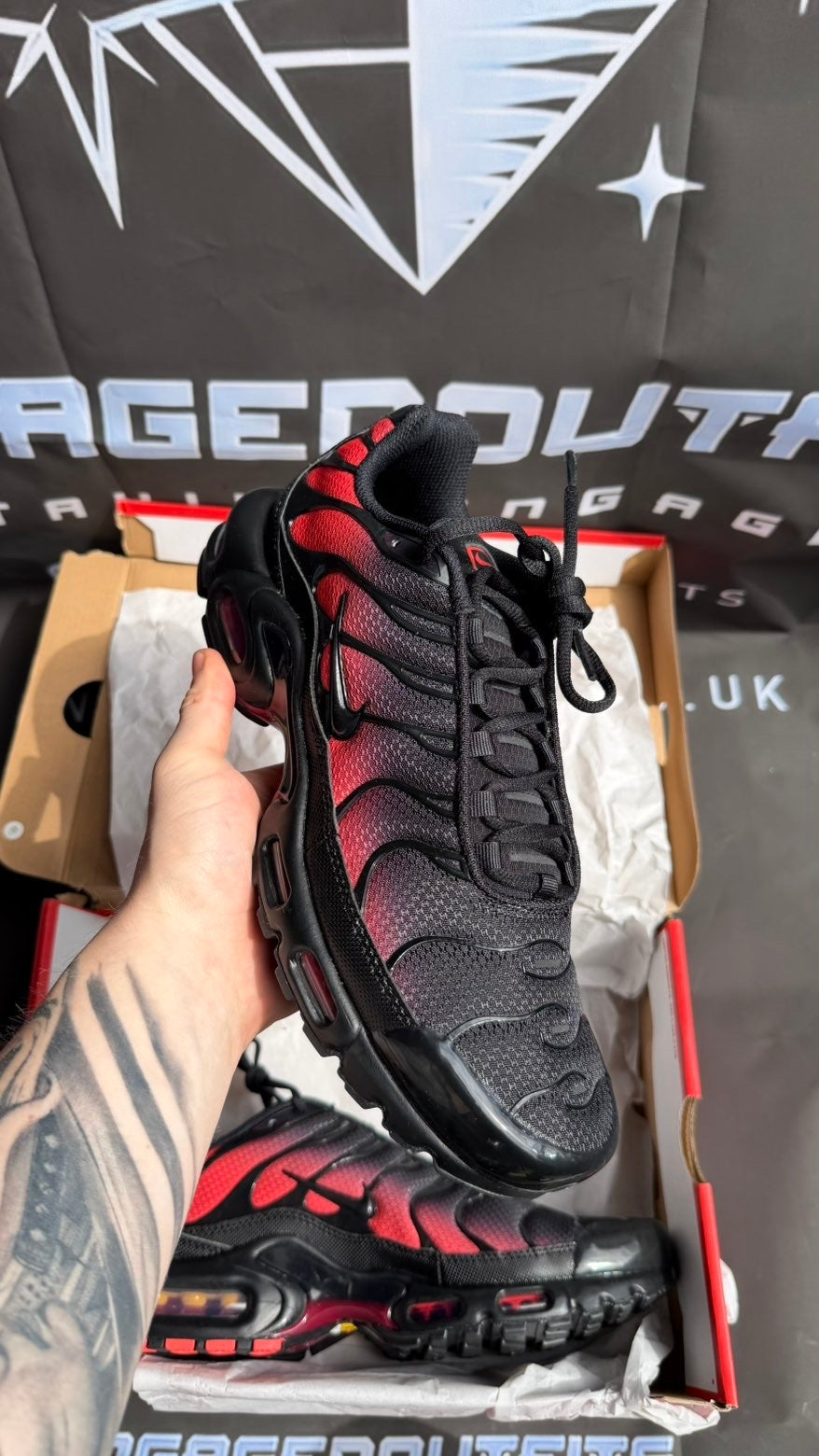 Nike Air Max Plus TN Black Red UK 9