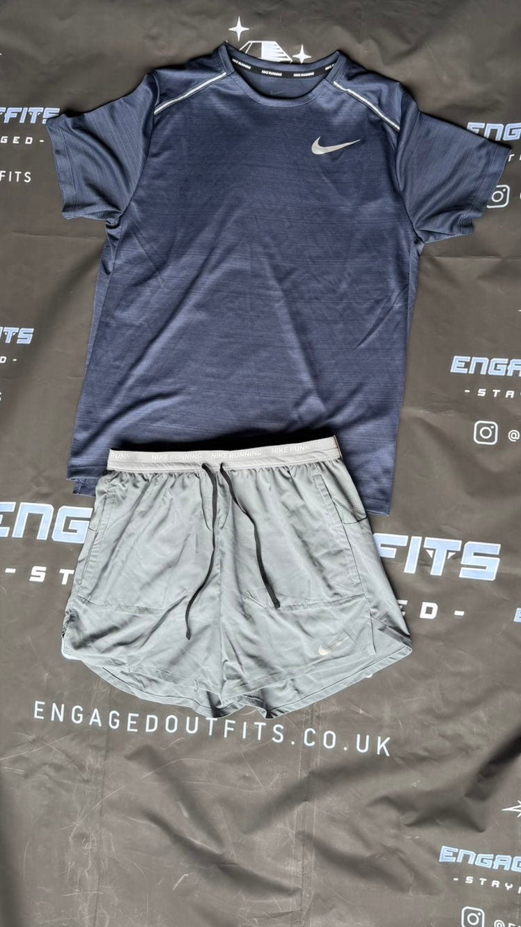 Nike Dri-FIT Miller Running Set Navy/Grey – Medium – Brand New With Tags
