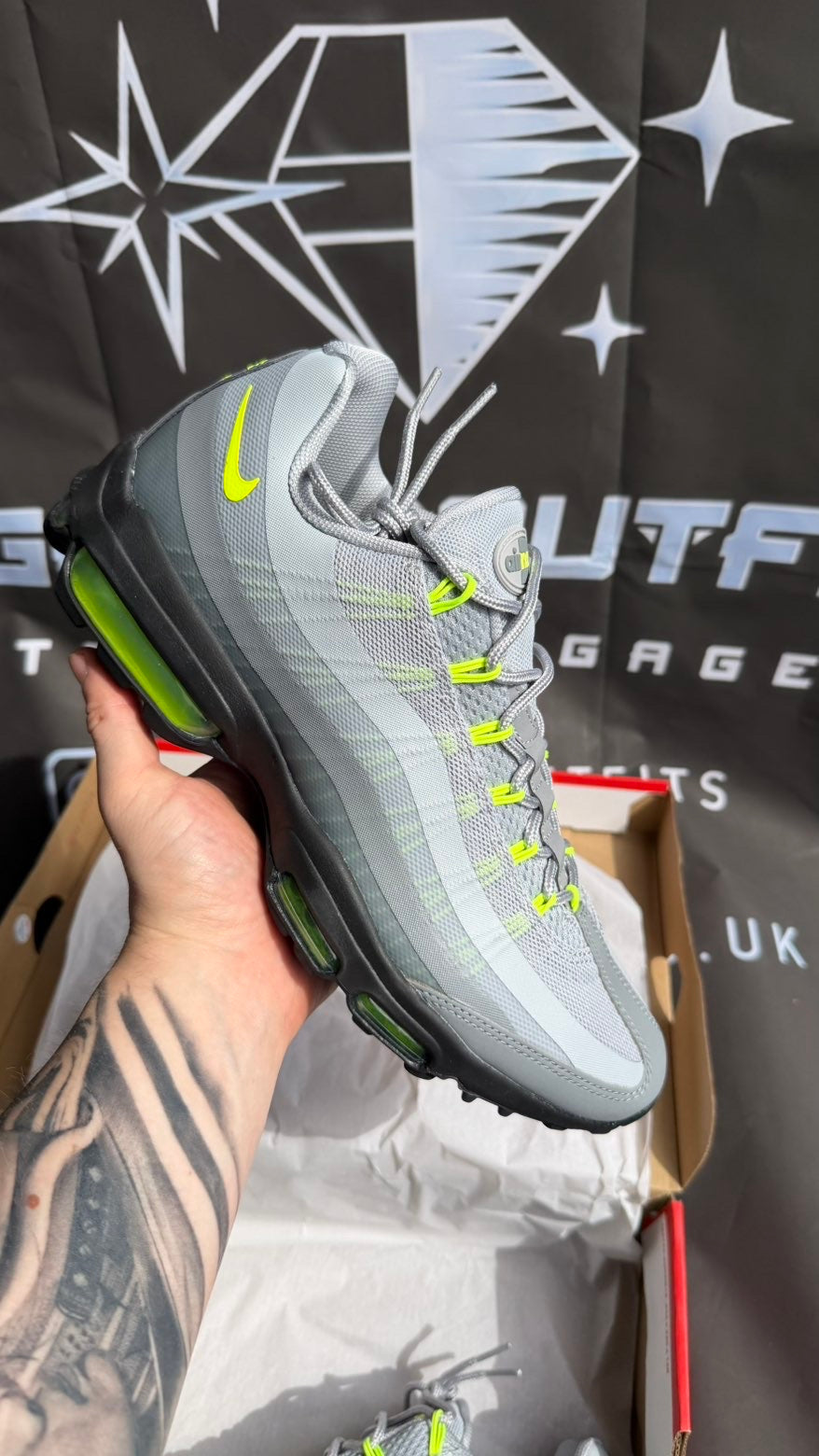 Nike Air Max 95 Grey Volt - UK 9 - Brand New