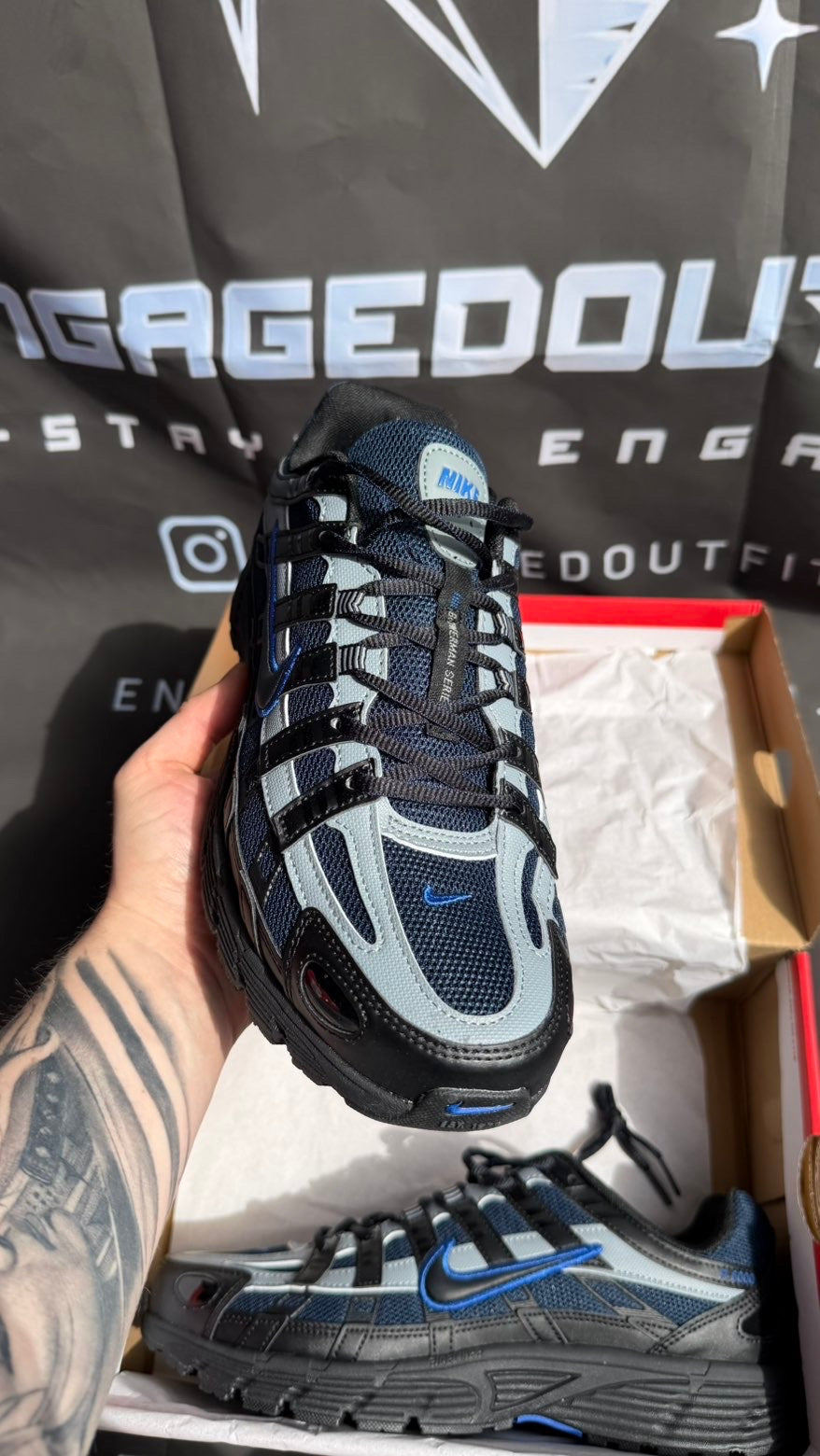 Nike P-6000 Black Blue UK 9