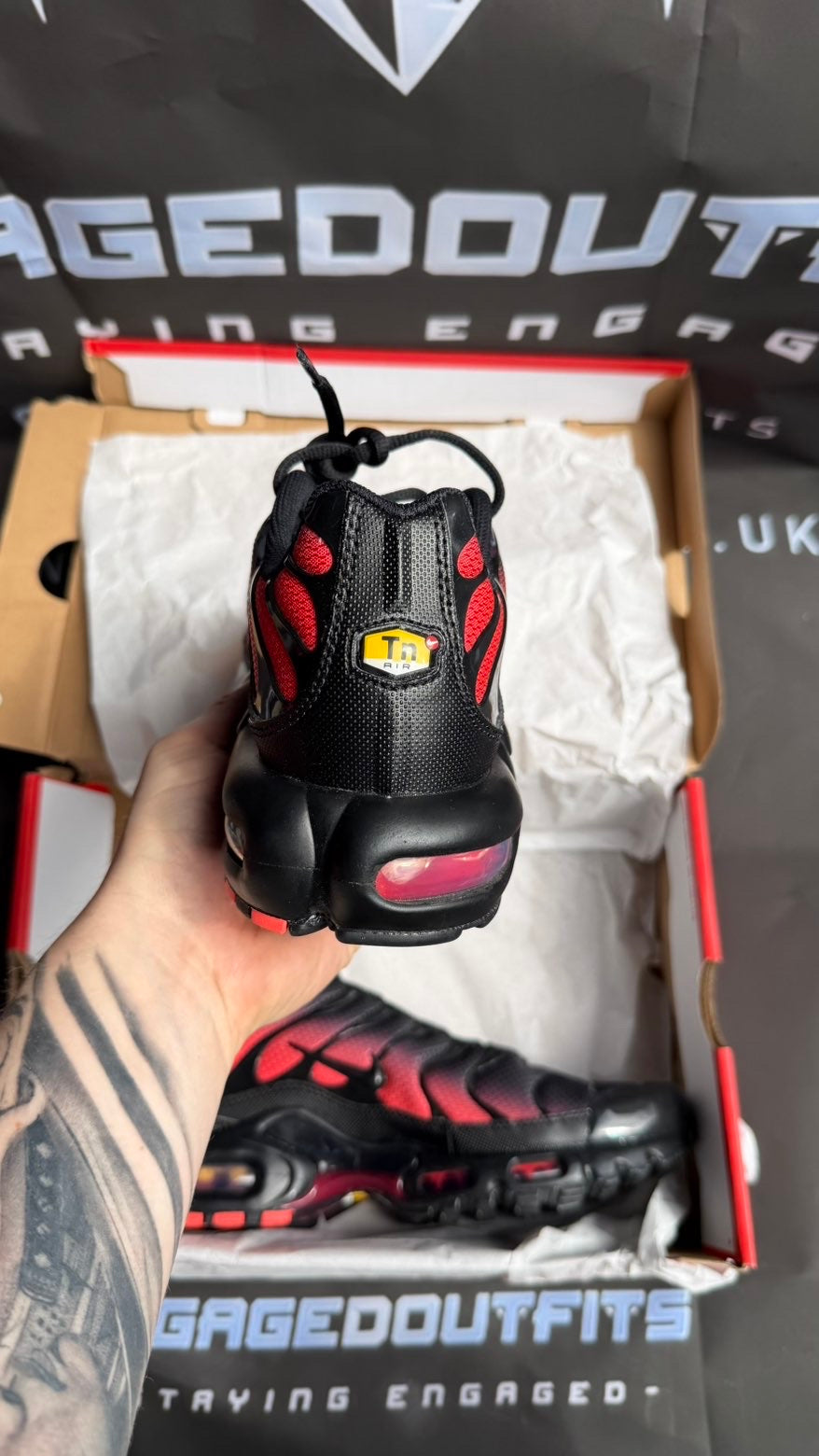 Nike Air Max Plus TN Black Red UK 9