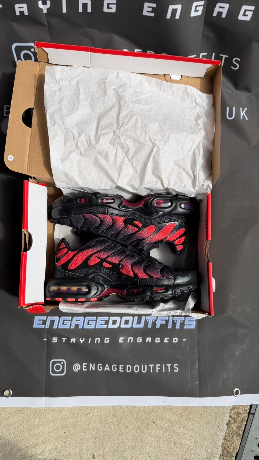 Nike Air Max Plus TN Black Red UK 9
