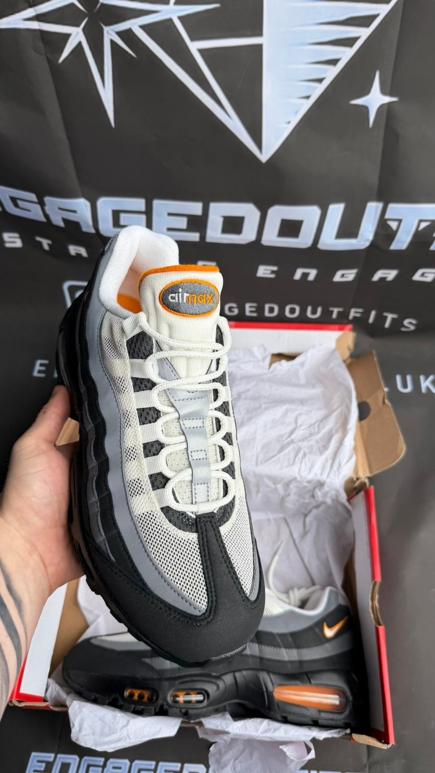 Nike Air Max 95 Black Orange UK 9