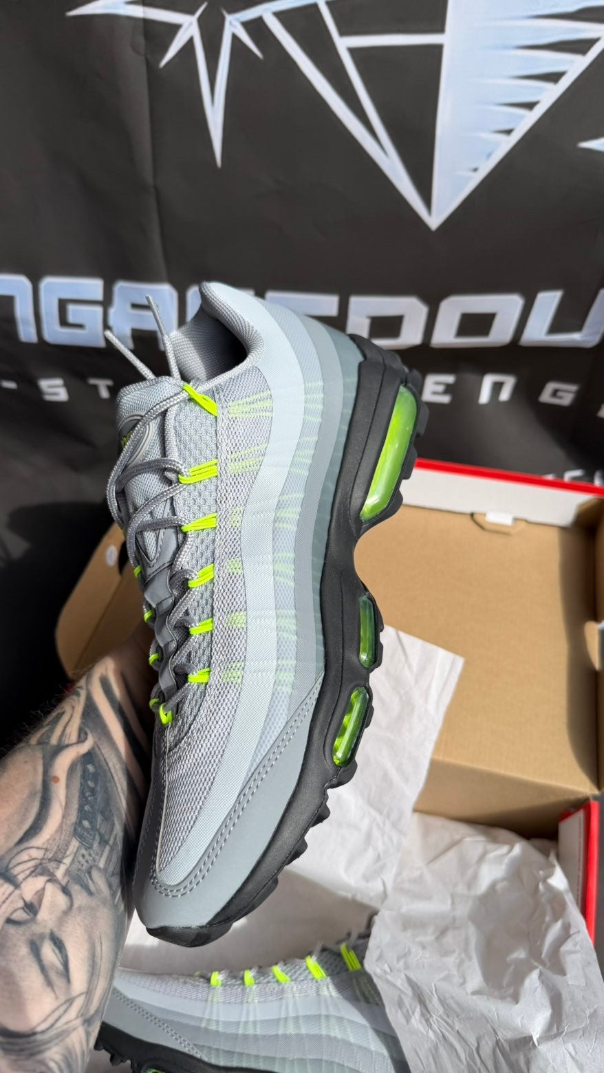 Nike Air Max 95 Grey Volt - UK 9 - Brand New