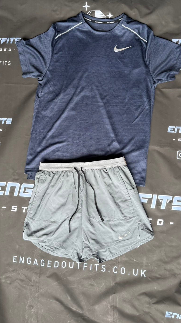 Nike Dri-FIT Miller Running Set Navy/Grey – Medium – Brand New With Tags