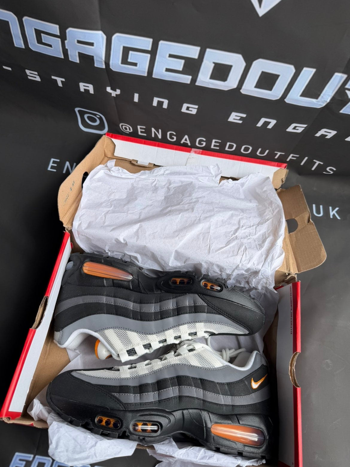 Nike Air Max 95 Black Orange UK 9