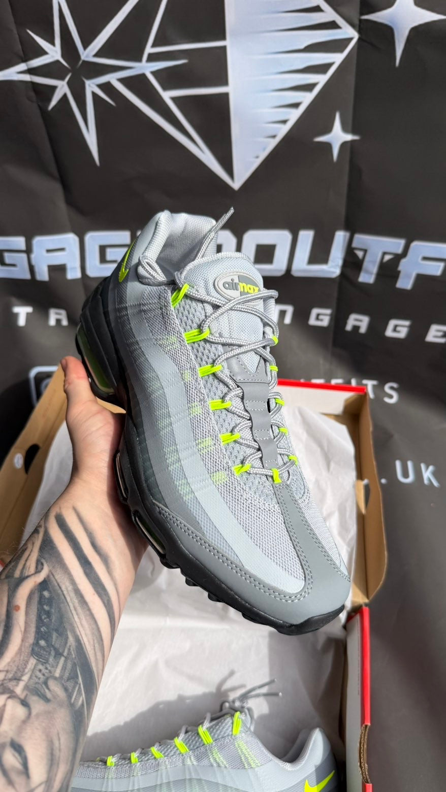 Nike Air Max 95 Grey Volt - UK 9 - Brand New