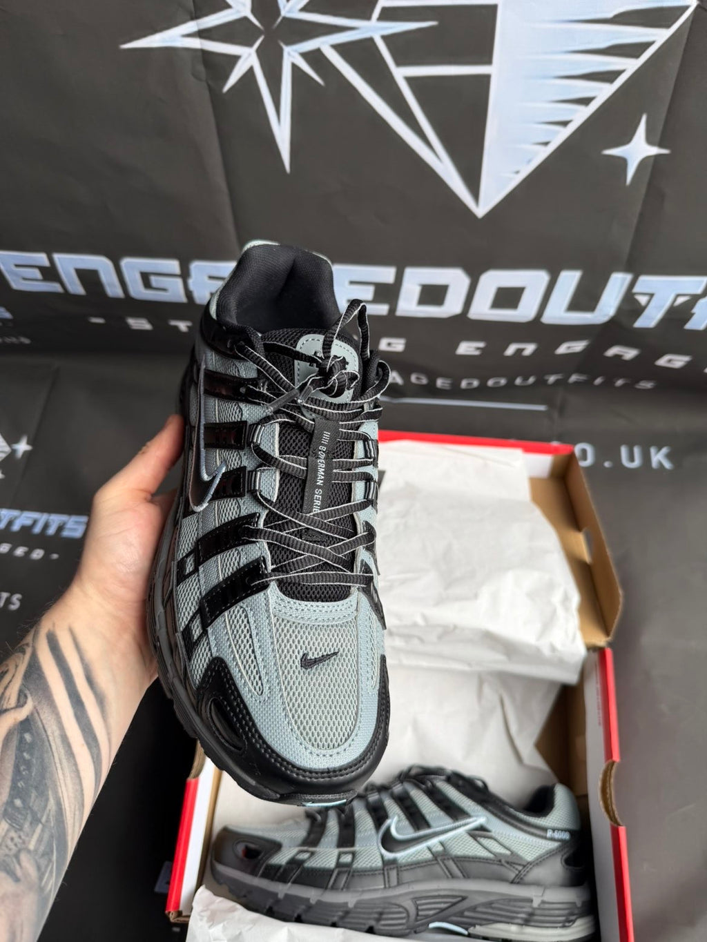 Nike P-6000 shadow grey Trainers UK 9.5 Men’s Running Shoes