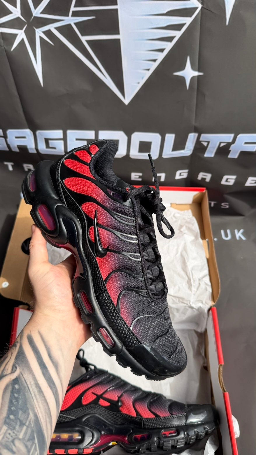 Nike Air Max Plus TN Black Red UK 9