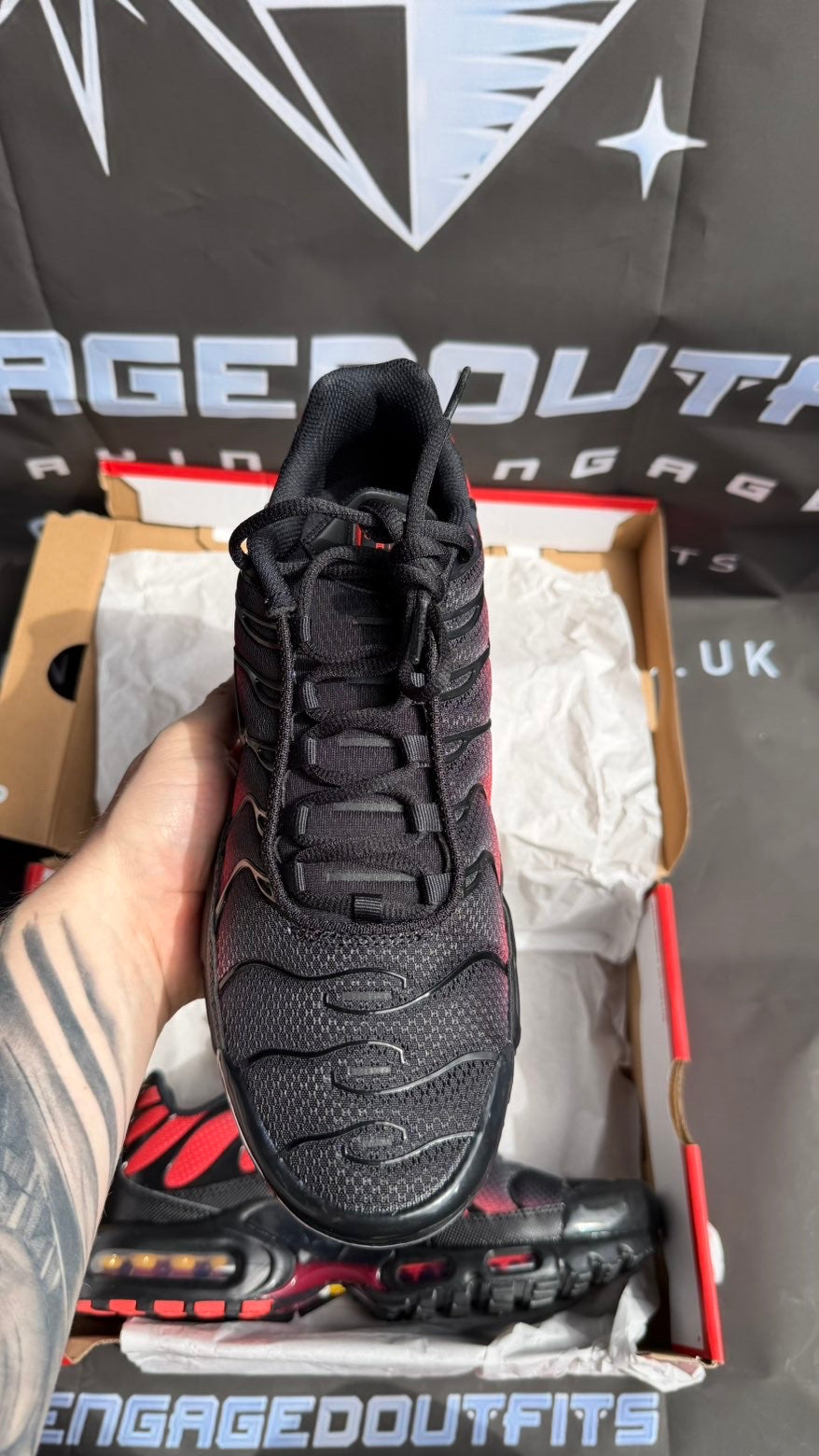 Nike Air Max Plus TN Black Red UK 9