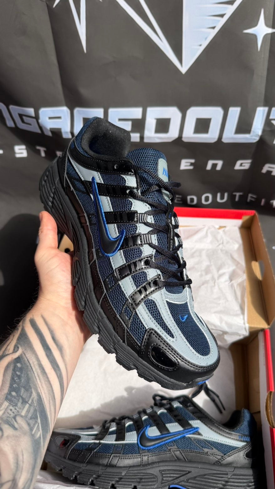 Nike P-6000 Black Blue UK 9