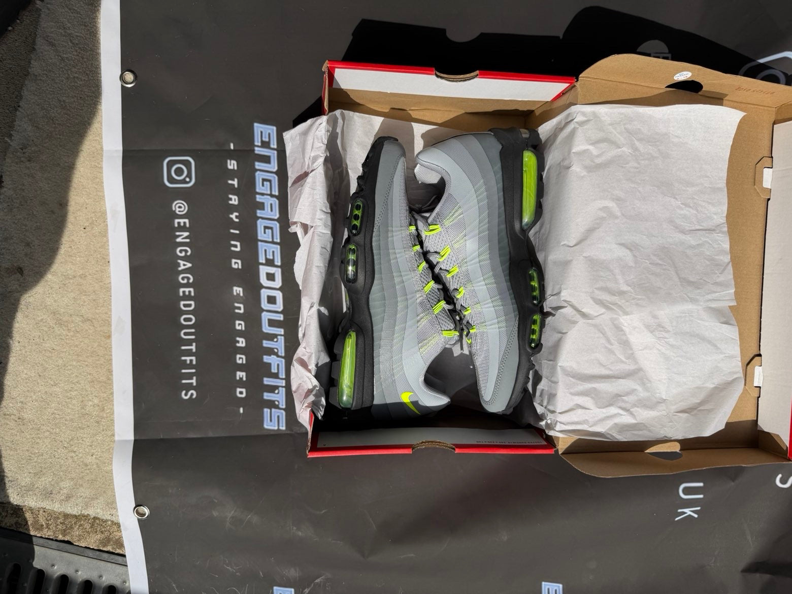 Nike Air Max 95 Grey Volt - UK 9 - Brand New