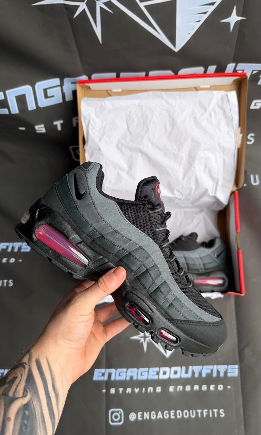 Nike Air Max 95 Black Red UK 9