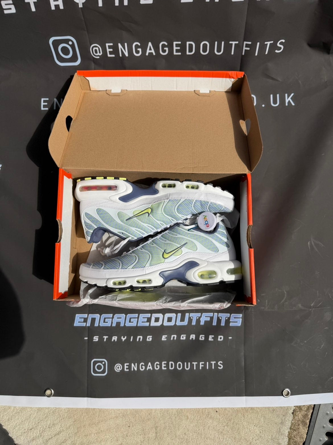 Nike Air Max Plus TN Pebble Grey Lime UK 10