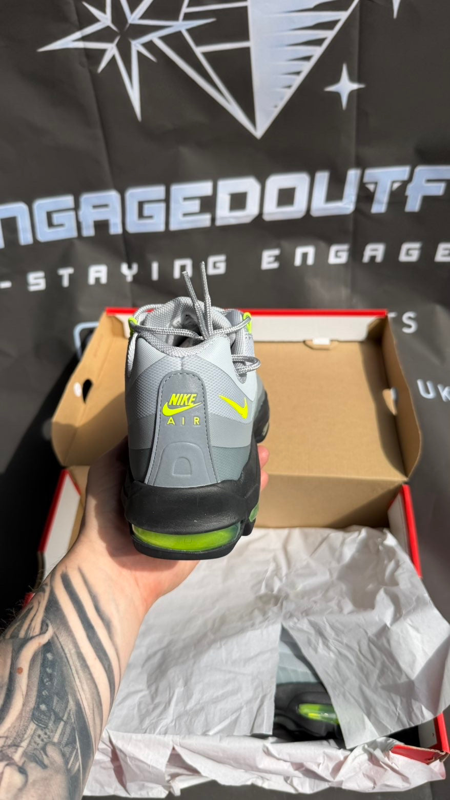 Nike Air Max 95 Grey Volt - UK 9 - Brand New